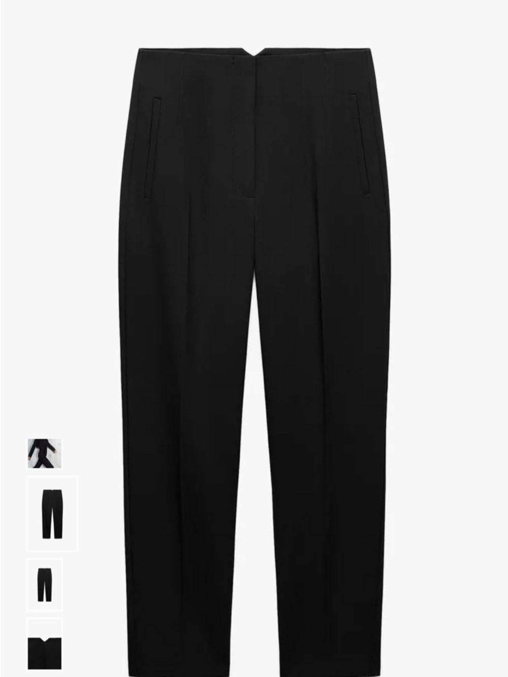 Zara Black High-Rise Tailored Trousers